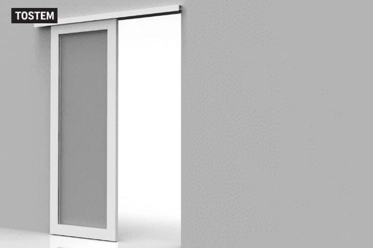 Cửa lùa ray trên 1 cánh tối giản, hiện đại