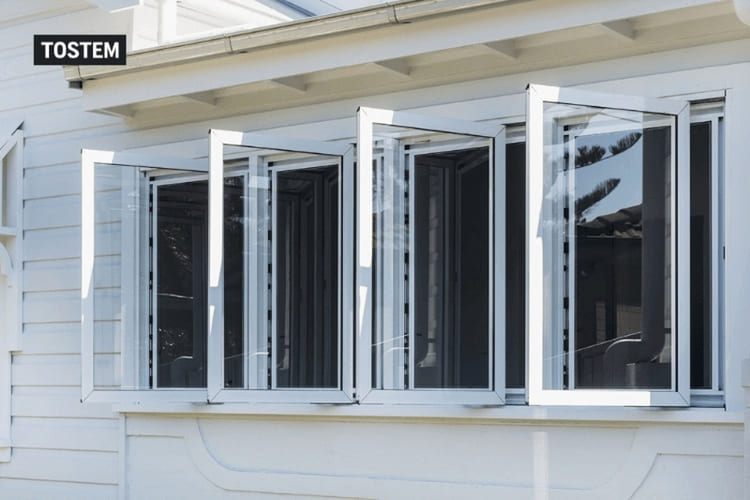 Mẫu cửa sổ nhôm kính biệt thự mở quay 4 cánh chế tác tinh xảo từ TOSTEM