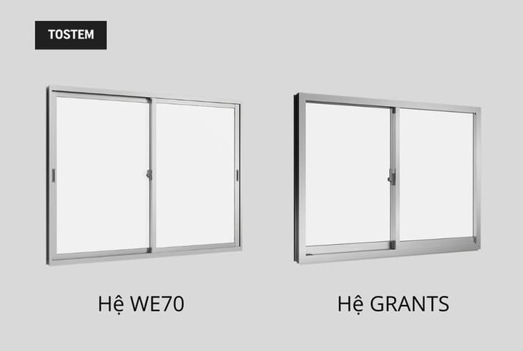 Hai hệ cửa sổ trượt 2 cánh của TOSTEM được nhiều gia đình yêu thích