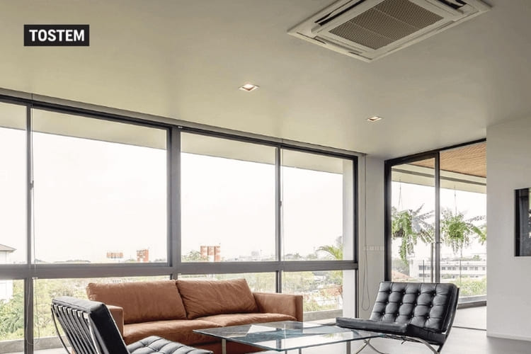 Cửa sổ mở lùa/trượt lớn nhôm kính đẹp, tối ưu ánh sáng tự nhiên