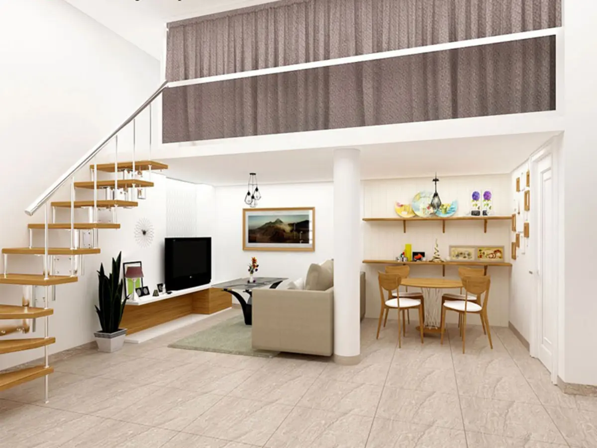 Không gian gác lửng tăng thêm tiện nghi cho nhà cấp 4 3 gian