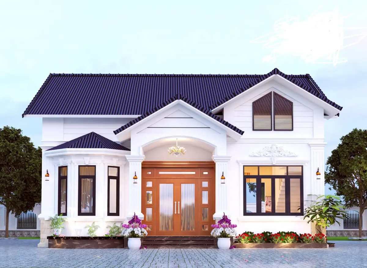 Mẫu nhà cấp 4 3 gian được cải tạo sang mái Thái