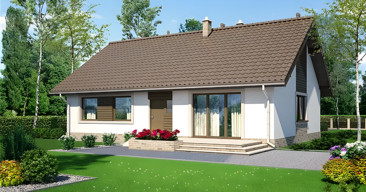 Mẫu nhà cấp 4 mái ngói 2 phòng ngủ tiết kiệm chi phí