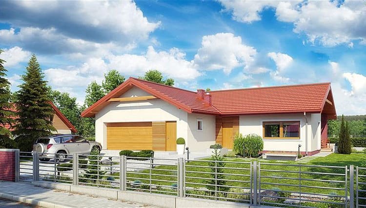 Nhà cấp 4 mái Thái chữ L nông thôn đơn giản, thoáng đãng
