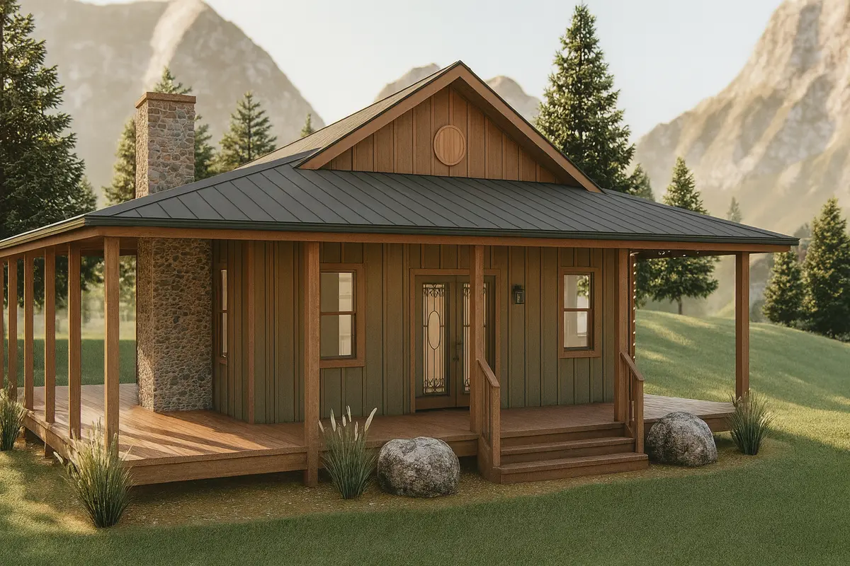 Mẫu nhà gỗ cấp 4 có gác lửng