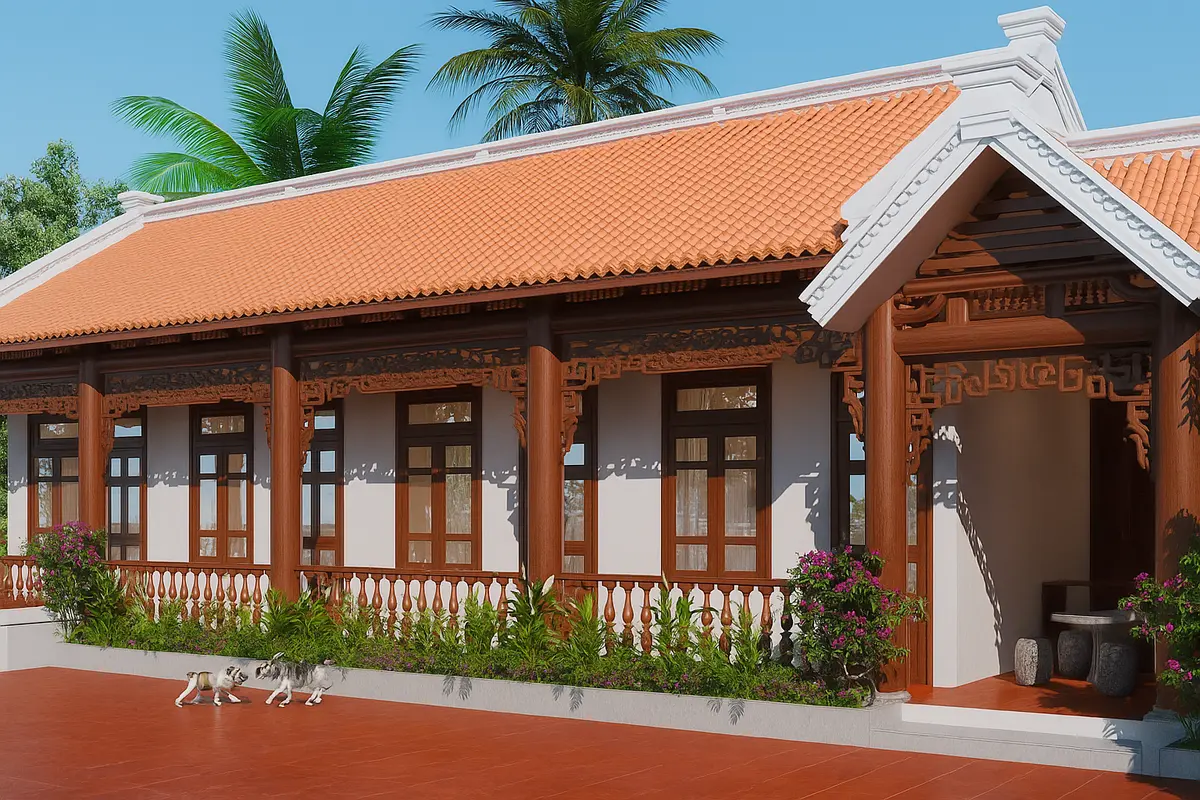 Mẫu nhà gỗ cấp 4 mái Thái