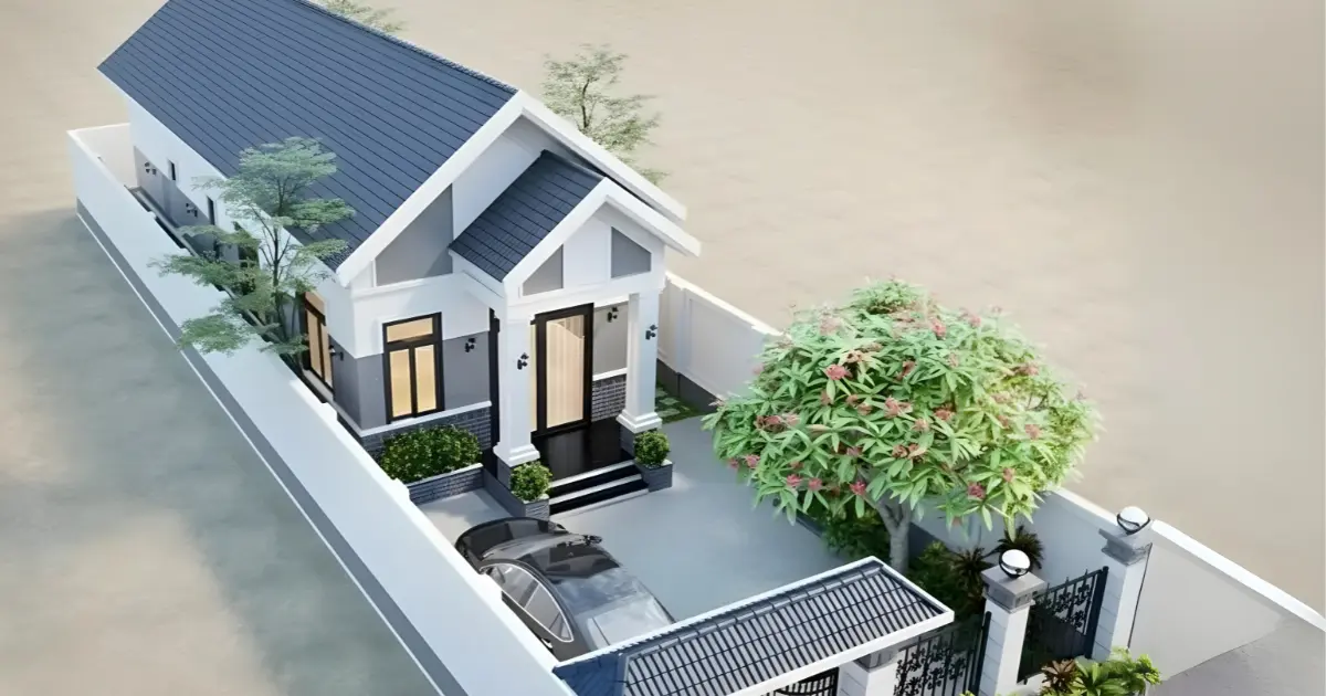 Mẫu nhà ống cấp 4 mái Thái đẹp, hiện đại