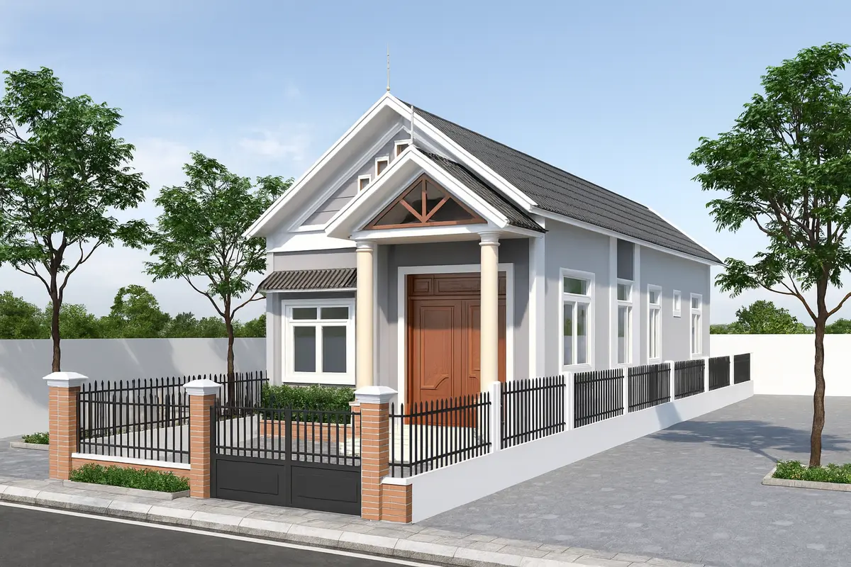 Mẫu nhà ống cấp 4 mái Thái tối ưu công năng