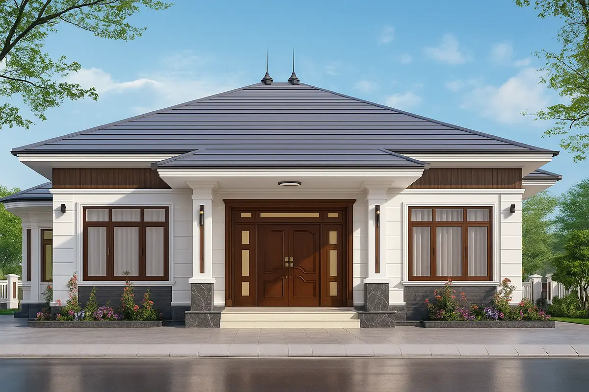 Mẫu thiết kế nhà ống cấp 4 mái Nhật sang trọng