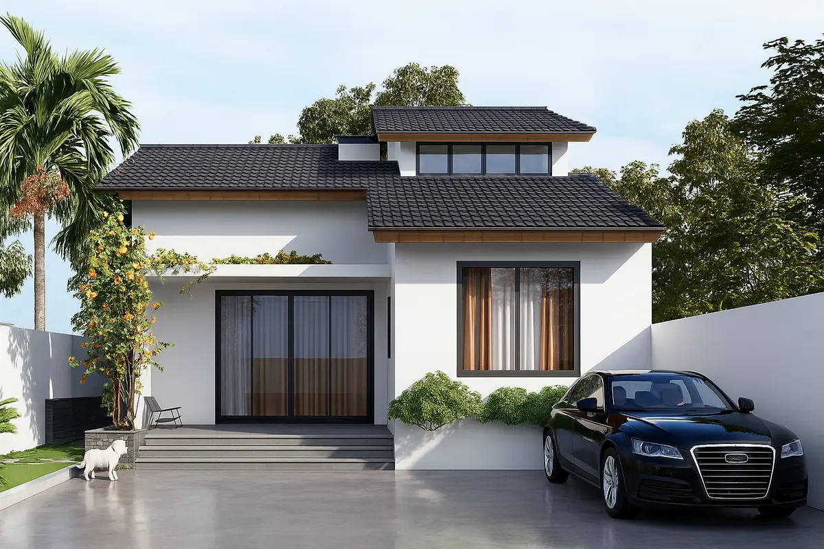 Ngôi nhà lắp đặt dòng tôn giả ngói đẹp và sang trọng