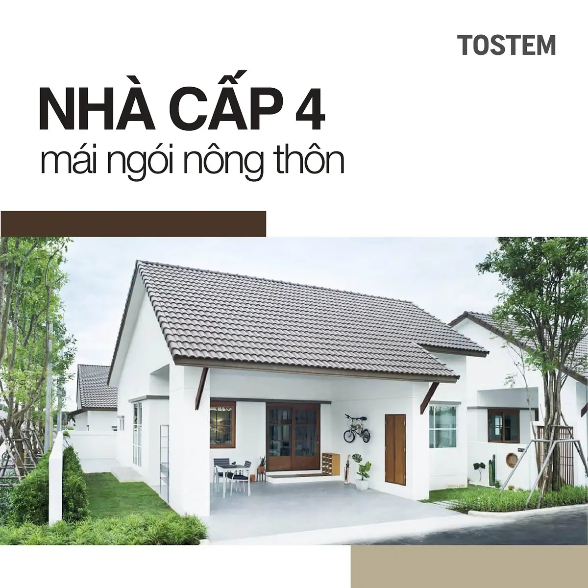 30+ mẫu nhà cấp 4 mái ngói nông thôn đẹp, mộc mạc