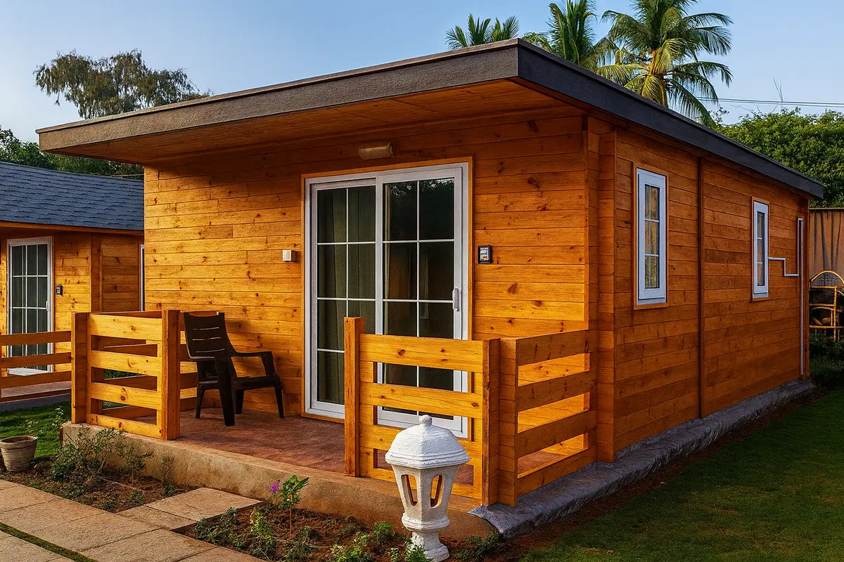 Nhà gỗ cấp 4 mái bằng ấn tượng