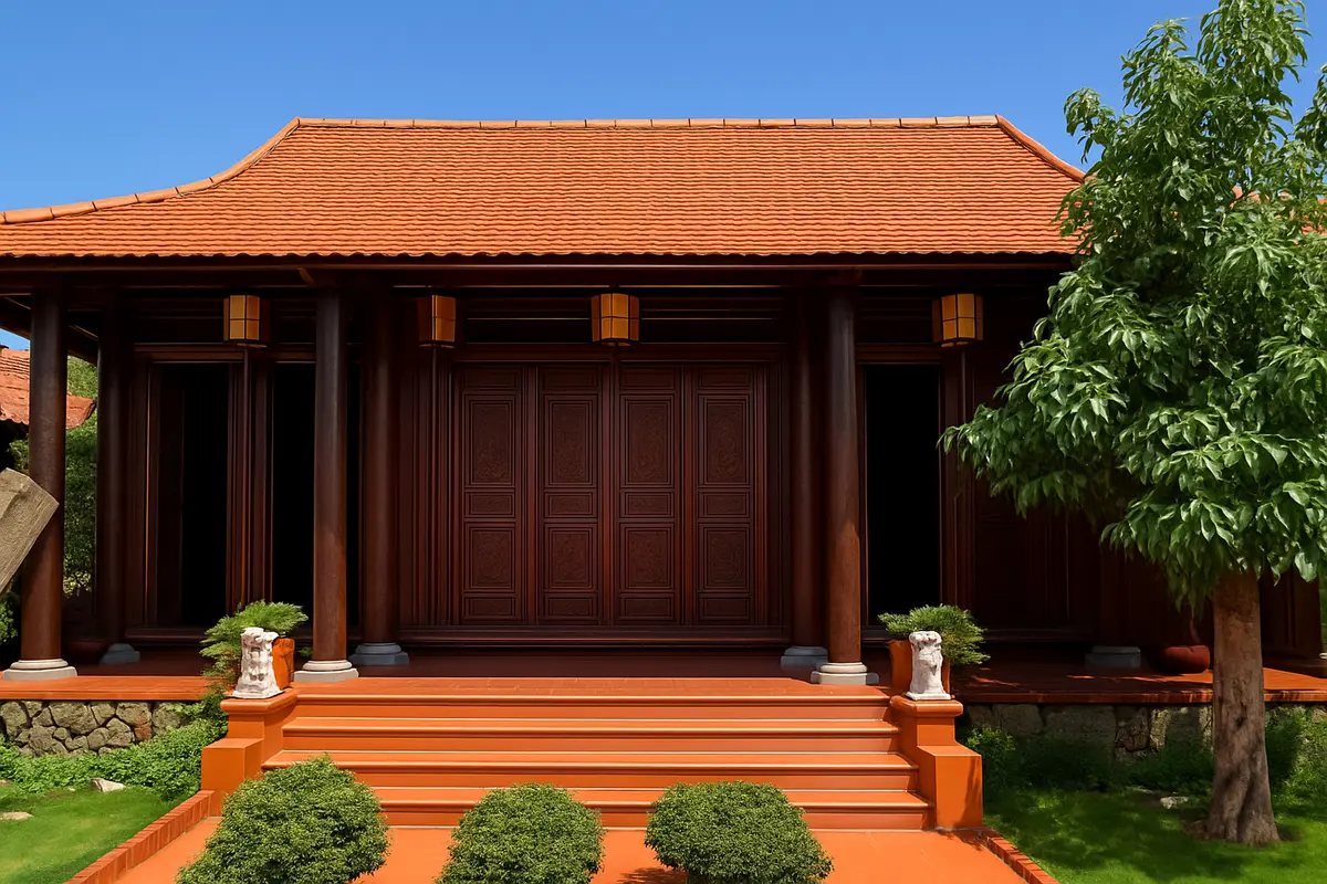 Nhà gỗ cấp 4 mái ngói giữ nguyên vẻ đẹp truyền thống