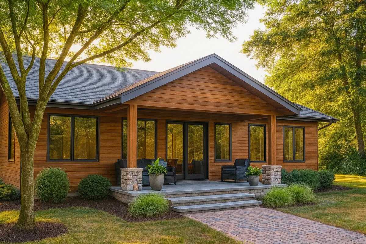 Nhà gỗ cấp 4 nông thôn hiện đại