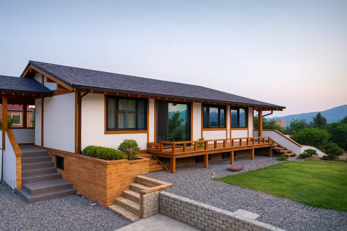 Nhà gỗ cấp 4 nông thôn phong cách Hàn Quốc