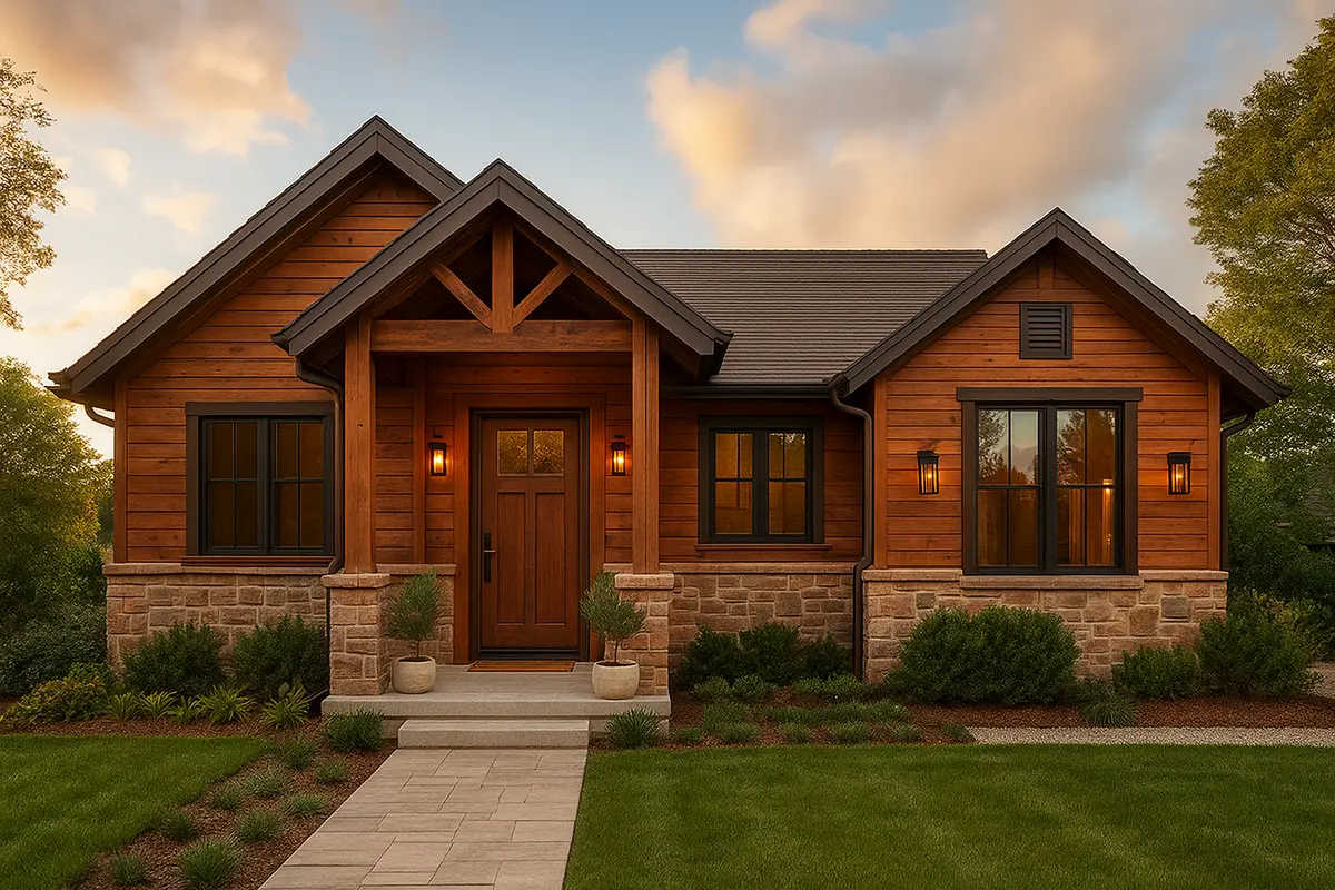 Nhà gỗ cấp 4 nông thôn phong cách Rustic