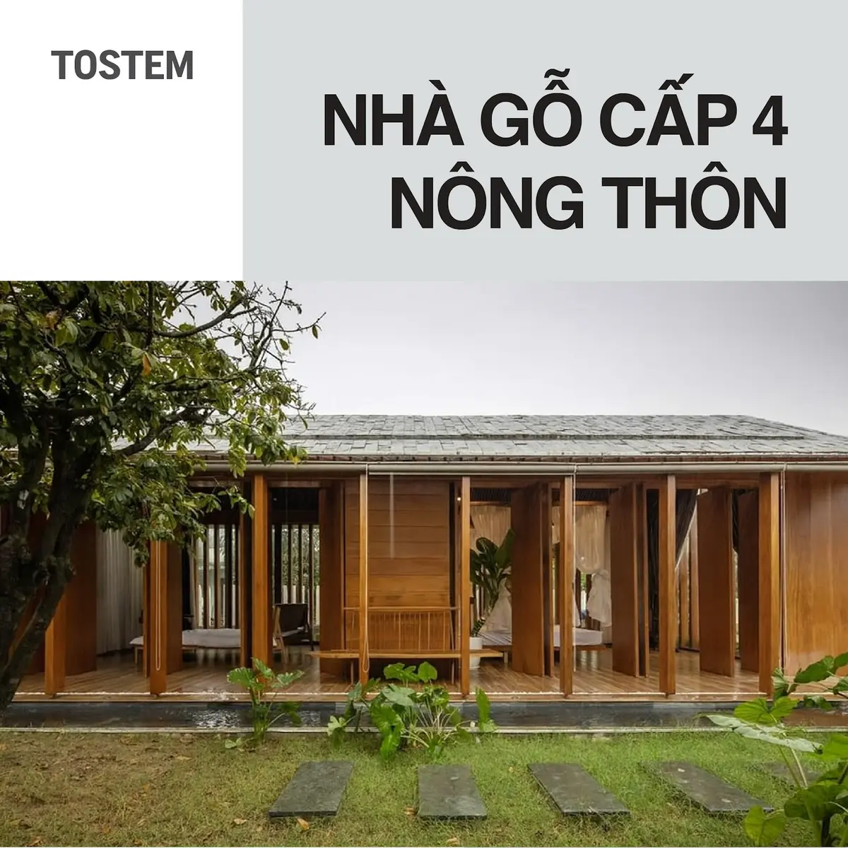 25+ mẫu nhà gỗ cấp 4 nông thôn mộc mạc, gần gũi và bền vững