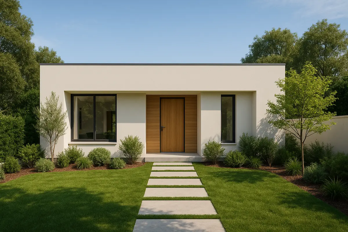 Nhà ống cấp 4 mái bằng có sân vườn