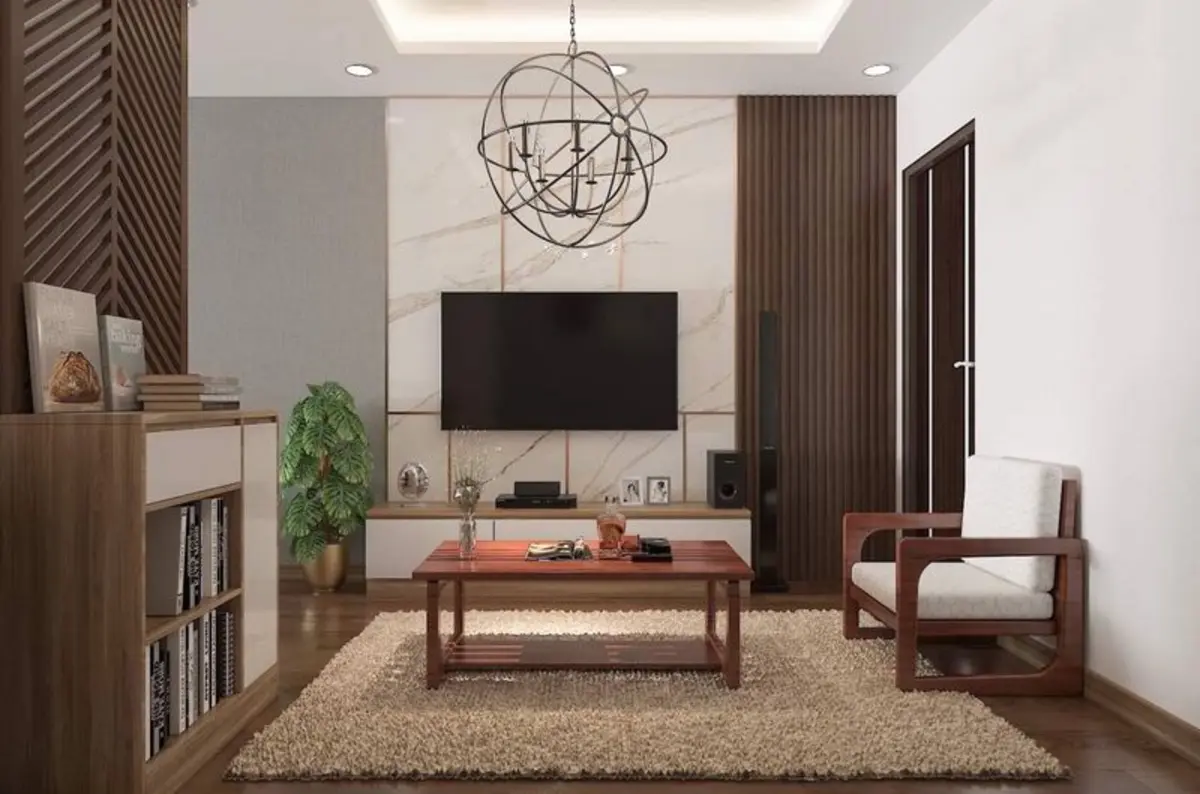 Phòng khách nhà cấp 4 theo phong cách hiện đại