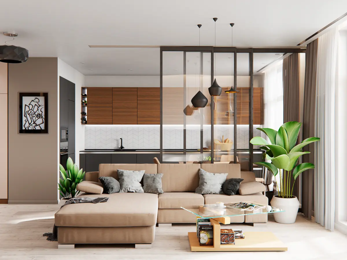 Phòng khách nhà cấp 4 ở nông thôn đơn giản