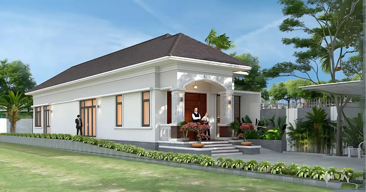 Sân vườn nhỏ của căn nhà mái Nhật