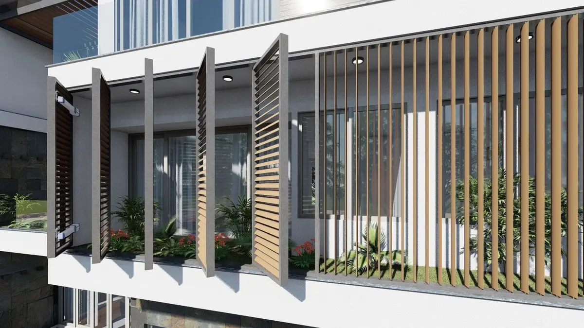 Lắp đặt hệ lam ở mặt tiền để giảm độ chói.