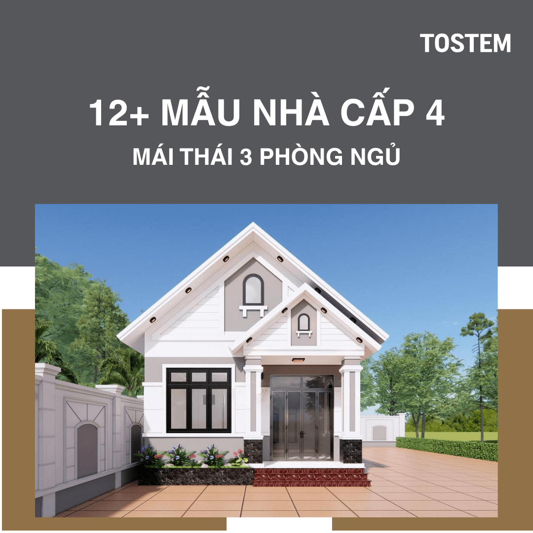 12+ mẫu nhà cấp 4 mái Thái 3 phòng ngủ đẹp tiện nghi cho gia đình