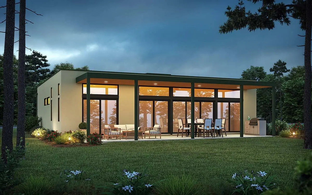 Hình khối tổng thể nhấn mạnh sự vuông vắn, phong cách hiện đại và tối giản.