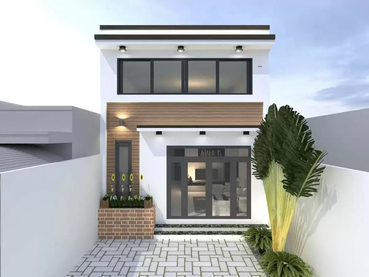 Mái bằng vuông vắn, hiện đại, dễ thi công và nâng cấp trong tương lai.