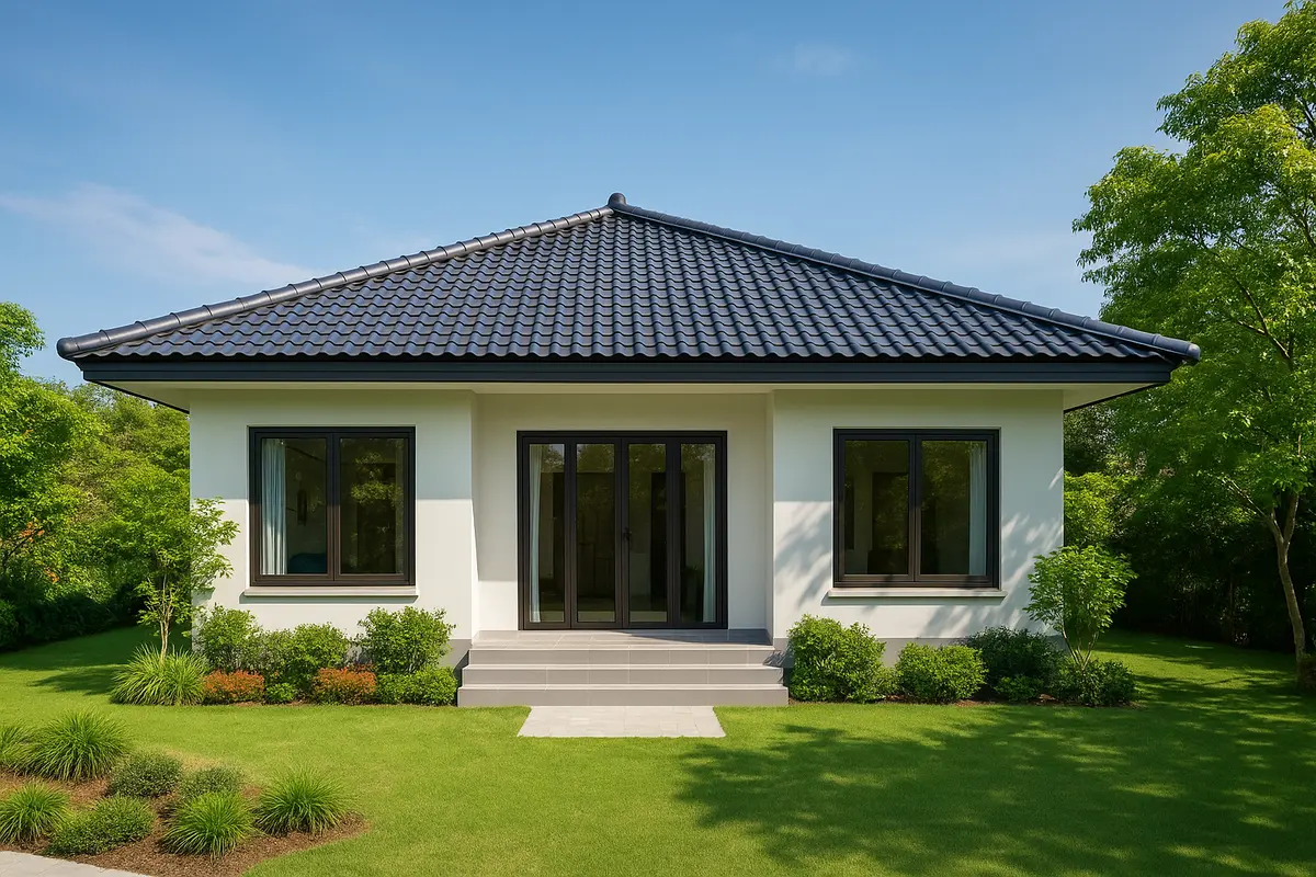 Mẫu nhà cấp 4 mái Nhật 3 phòng ngủ hiện đại phù hợp cho gia đình trẻ