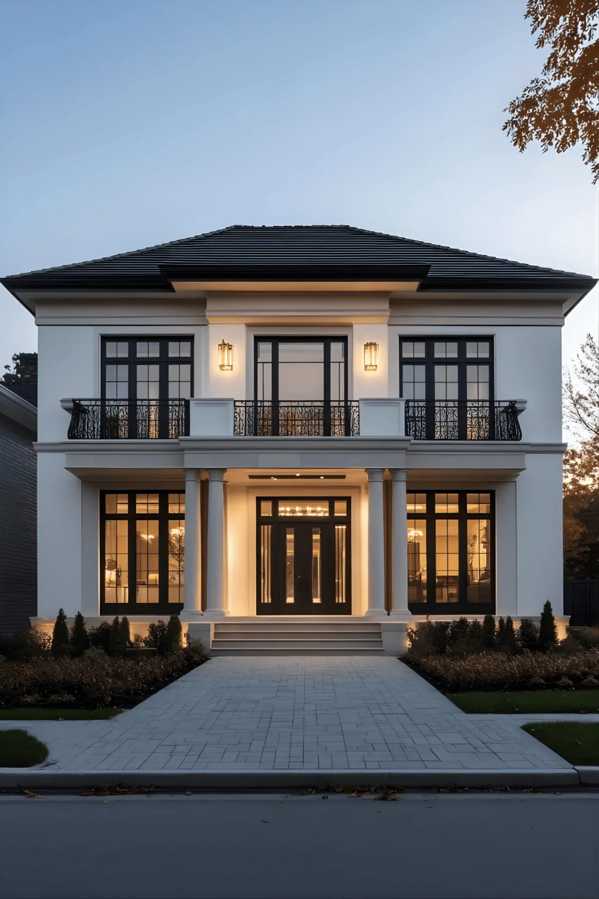 Mẫu nhà vuông 2 tầng mái Nhật tân cổ điển