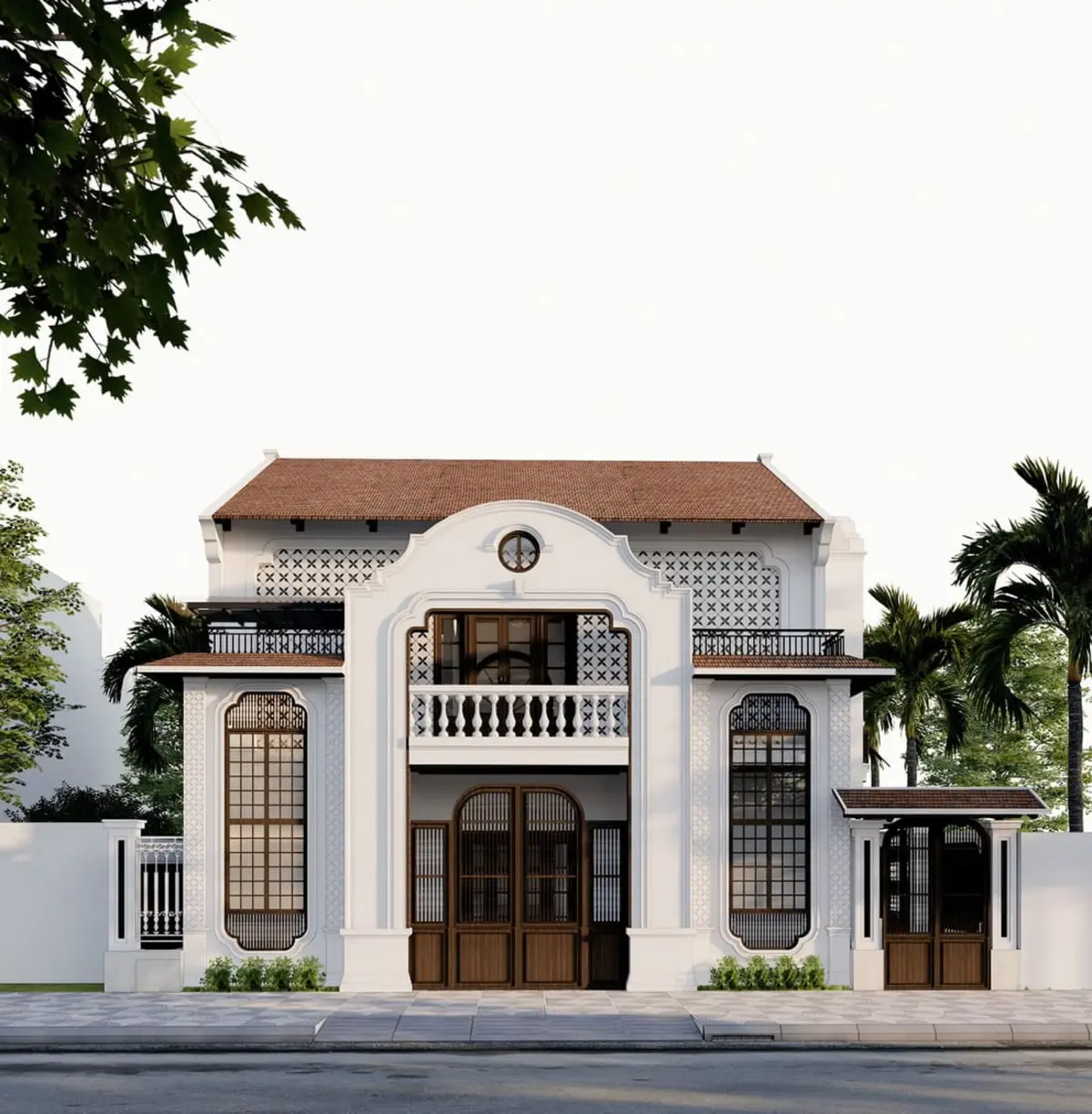 Nhà 2 tầng phong cách Indochine sang trọng, cổ điển