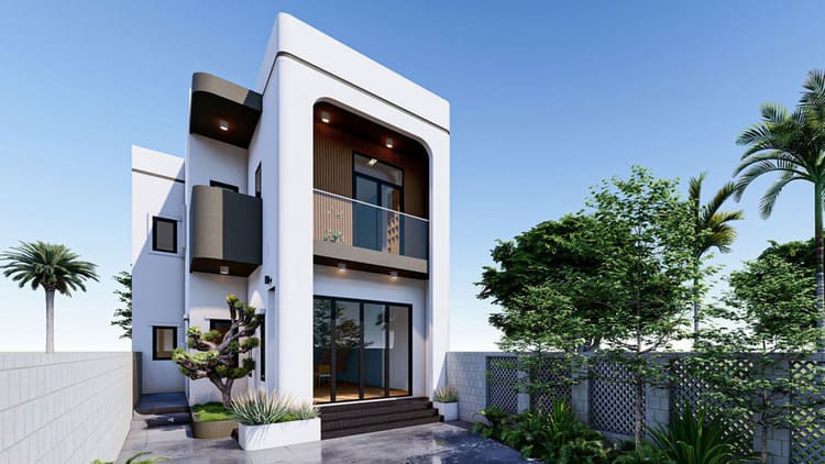 Mẫu nhà chữ L 2 tầng chi phí 600 triệu ấm cúng cho vợ chồng mới cưới