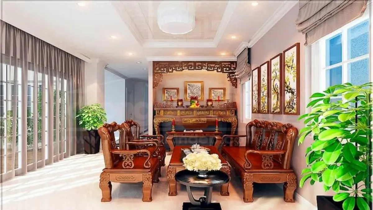 Phòng thờ có thể đặt ở khu trung tâm của ngôi nhà