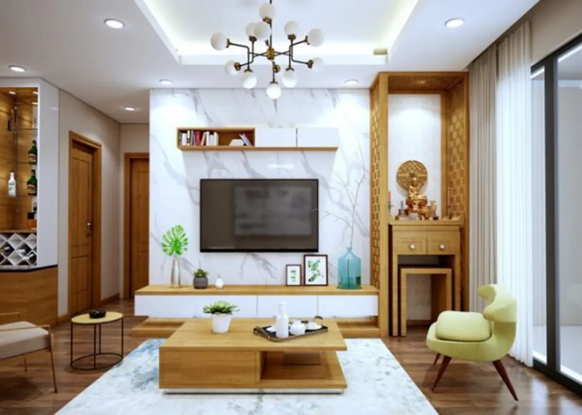 Phòng thờ được đặt ở vị trí trang trọng, tách khỏi không gian sinh hoạt chung