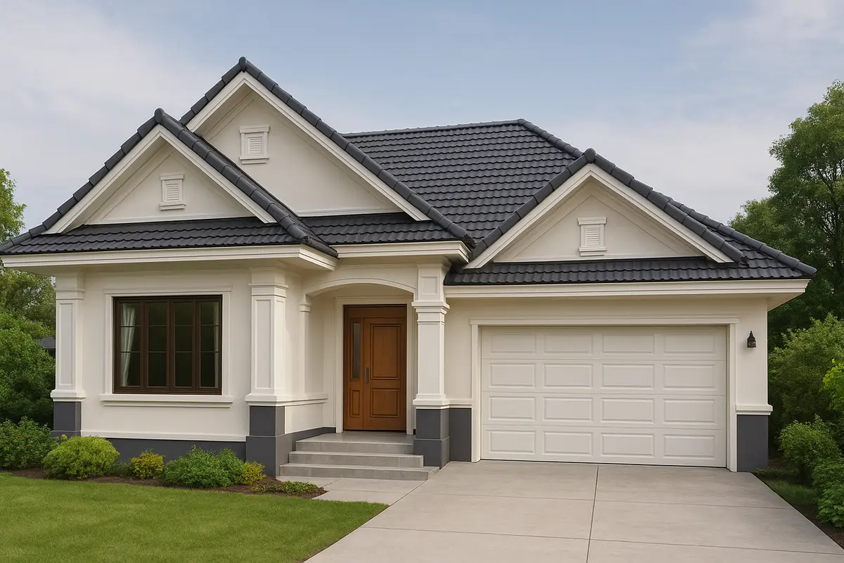 Nhà cấp 4 mái Thái 3 phòng ngủ có gara ô tô vô cùng cần thiết