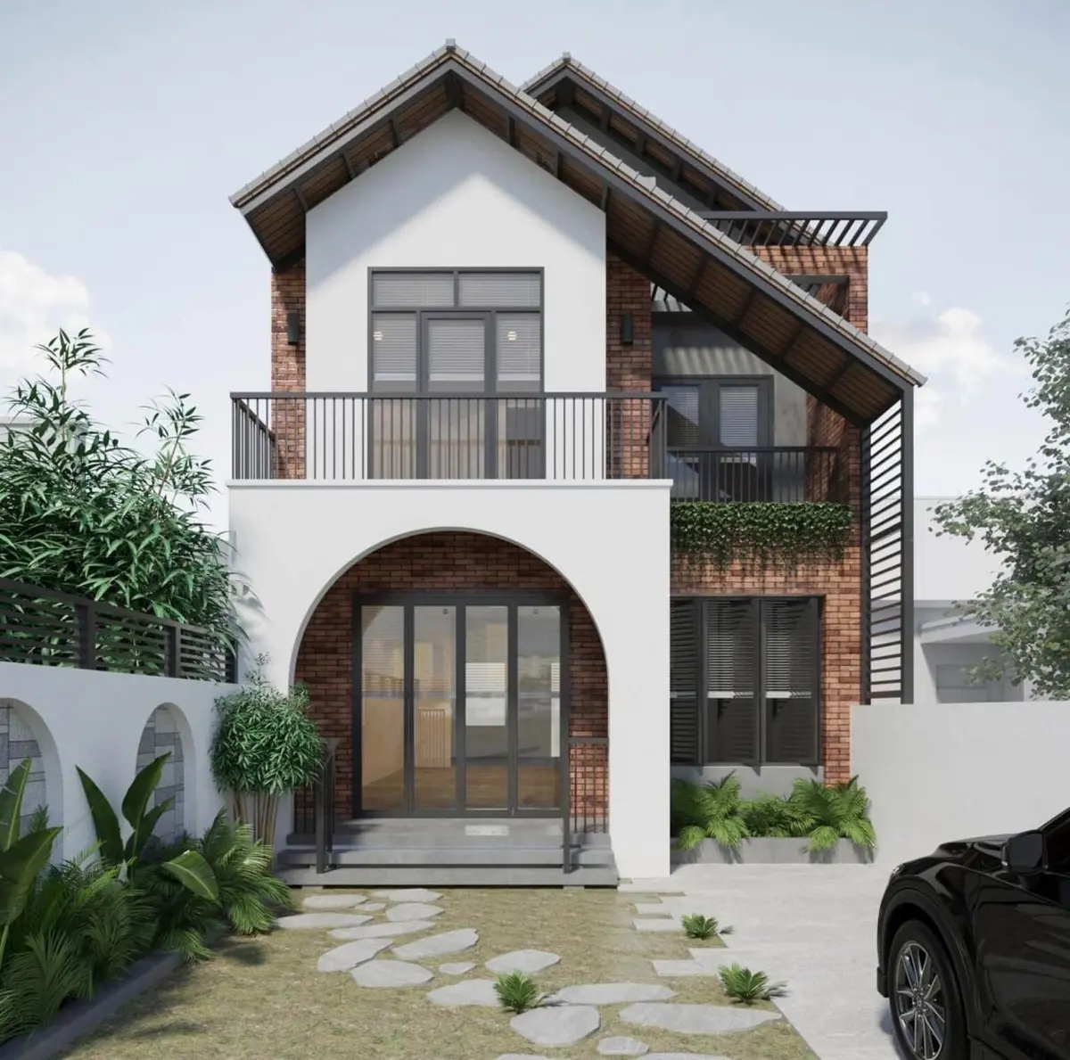 Mẫu nhà mái Thái 2 tầng 70m2