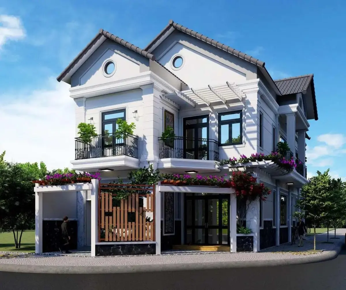 Mẫu nhà mái Thái 2 tầng 100m2