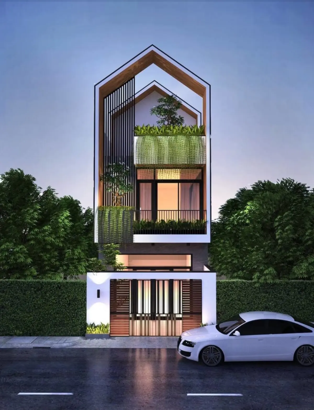 Nhà phố hiện đại nên sử dụng cửa nhôm kính 4 cánh