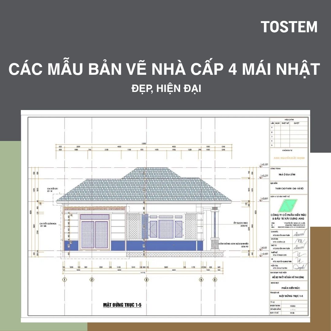 Bản vẽ nhà cấp 4 mái Nhật đẹp, hiện đại và dễ áp dụng