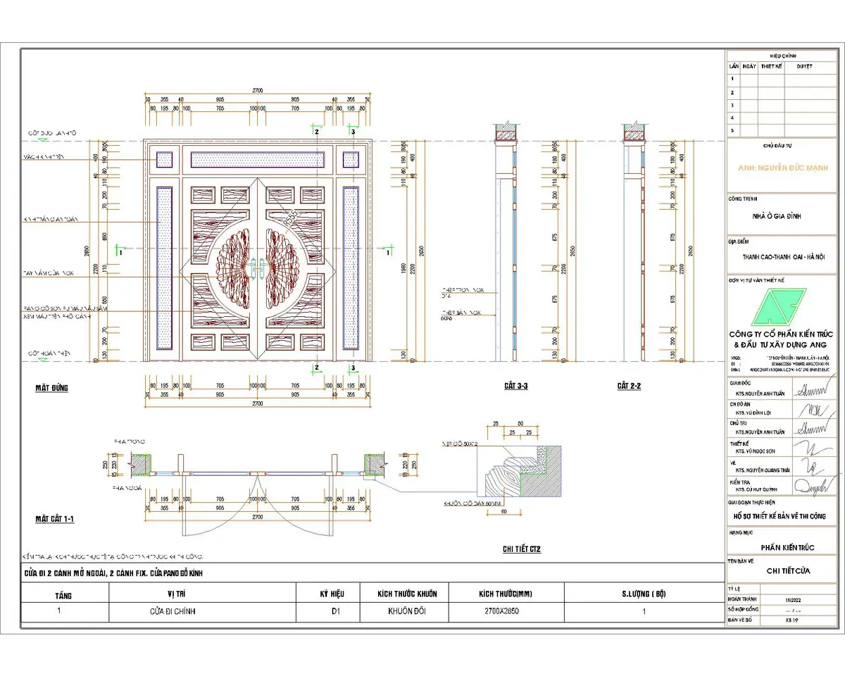 Các chi tiết kỹ thuật cung cấp thông tin cụ thể về vật liệu, kết cấu và hệ thống trong nhà