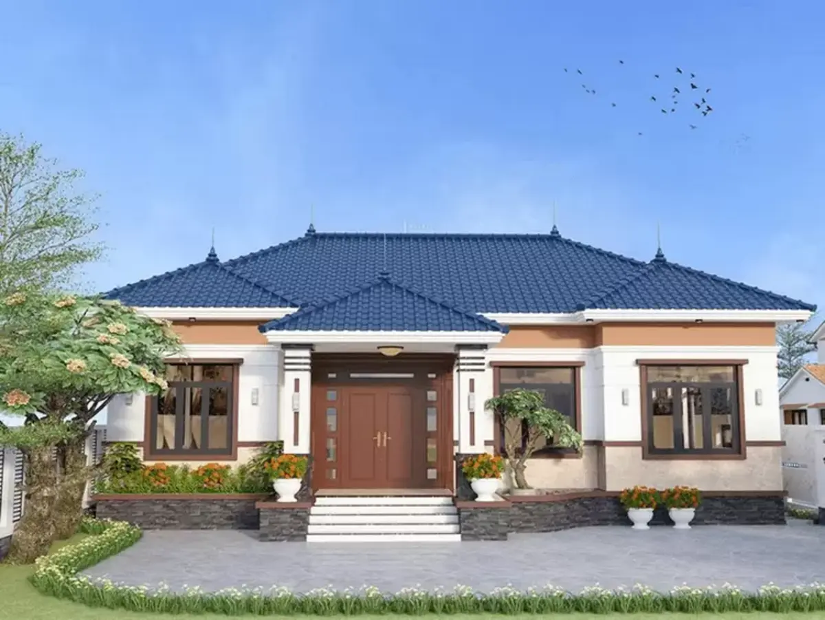 Mẫu nhà 1 tầng 4 phòng ngủ mái Nhật 150m2 thiết kế hiện đại, tinh tế