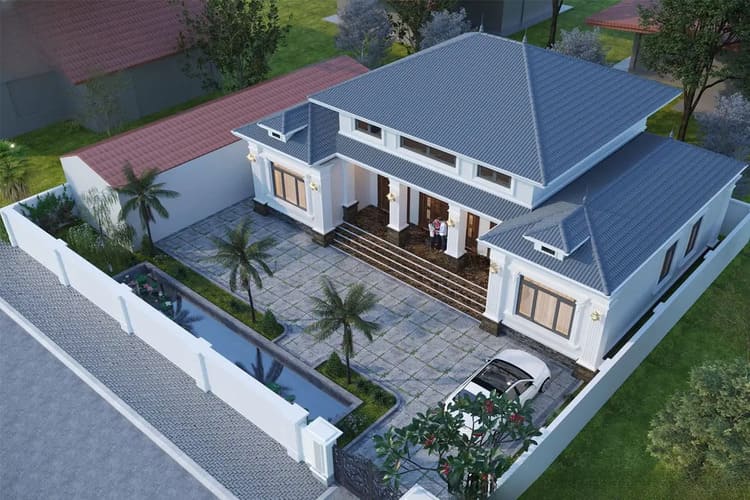 Mẫu nhà cấp 4 mái Nhật 4 phòng ngủ 500 triệu thiết kế đơn giản, tiết kiệm chi phí