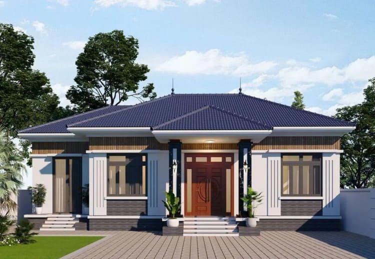 Mẫu nhà cấp 4 mái Nhật 4 phòng ngủ 500 triệu đẹp ở nông thôn