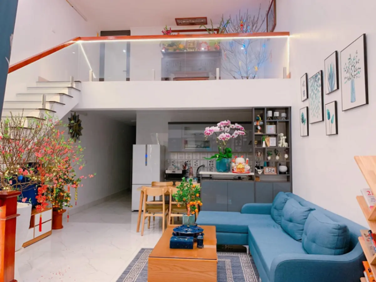 Tham khảo mẫu nhà cấp 4 gác lửng 3 phòng ngủ 1 phòng thờ