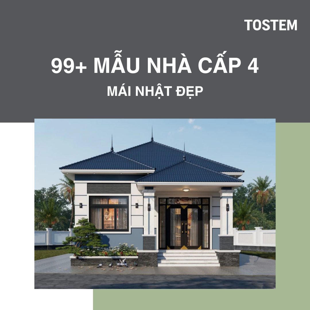 99+ mẫu nhà cấp 4 mái Nhật đẹp, đơn giản, hiện đại 2026