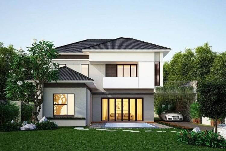 Mẫu nhà vườn tân cổ điển mái Thái mang đến không gian sống lý tưởng