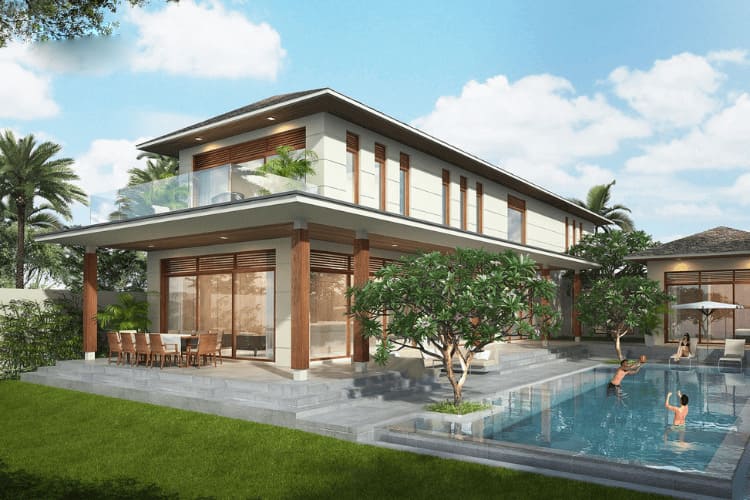 Biệt thự nhà vườn sang trọng với hệ cửa nhôm kính hiện đại