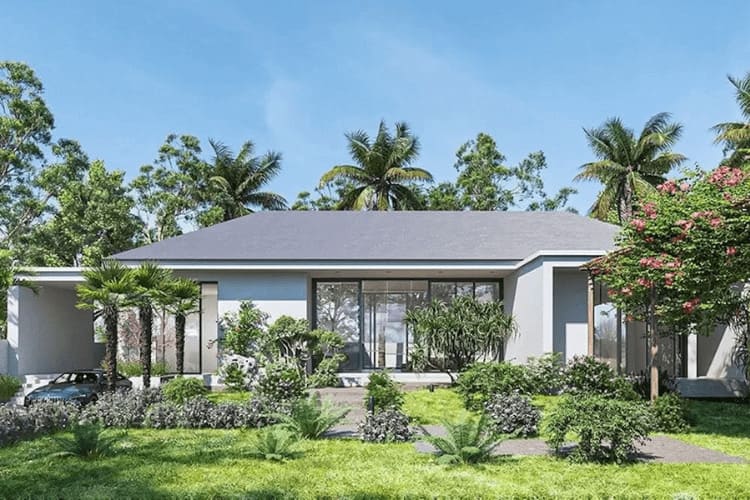 Mẫu nhà vườn cấp 4 đơn giản nhưng không kém phần hiện đại