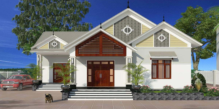 Nhà cấp 4 mái thái 3 phòng ngủ